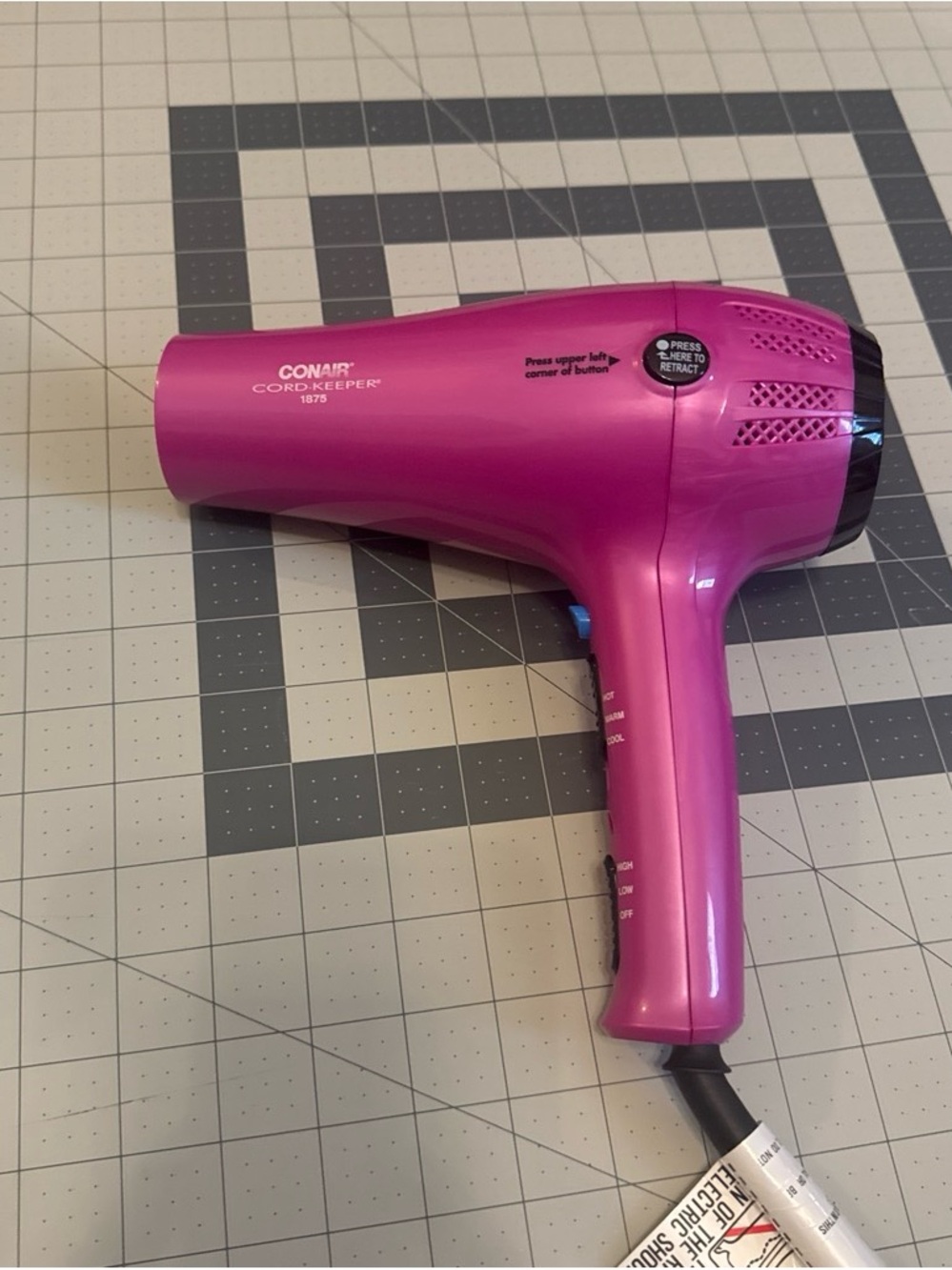 Conair Pink Cord-Keeper Hair Dryer - Compact Women’s Styling